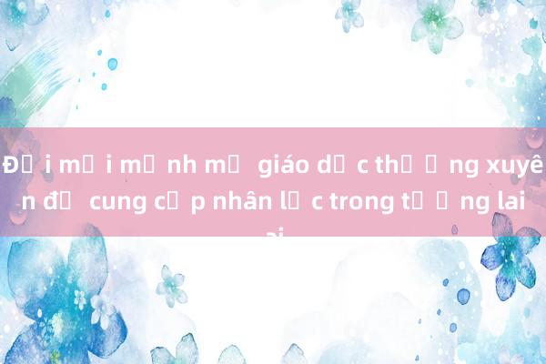 Đổi mới mạnh mẽ giáo dục thường xuyên để cung cấp nhân lực trong tương lai