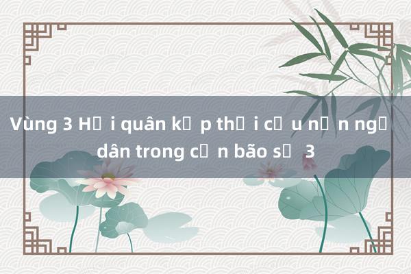 Vùng 3 Hải quân kịp thời cứu nạn ngư dân trong cơn bão số 3