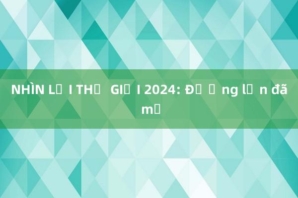 NHÌN LẠI THẾ GIỚI 2024: Đường lớn đã mở